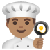 👨🏽‍🍳 man cook: medium skin tone display on Google